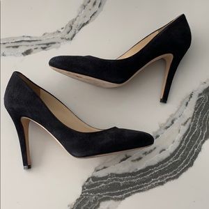 Jimmy Choo Black Suede Almond Toe Pumps